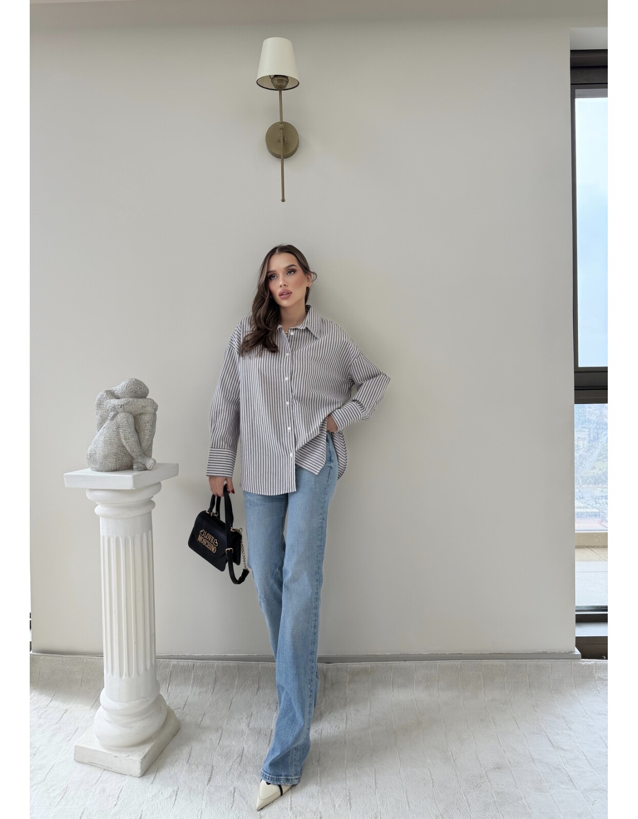 761 - Çizgili Poplin Gömlek