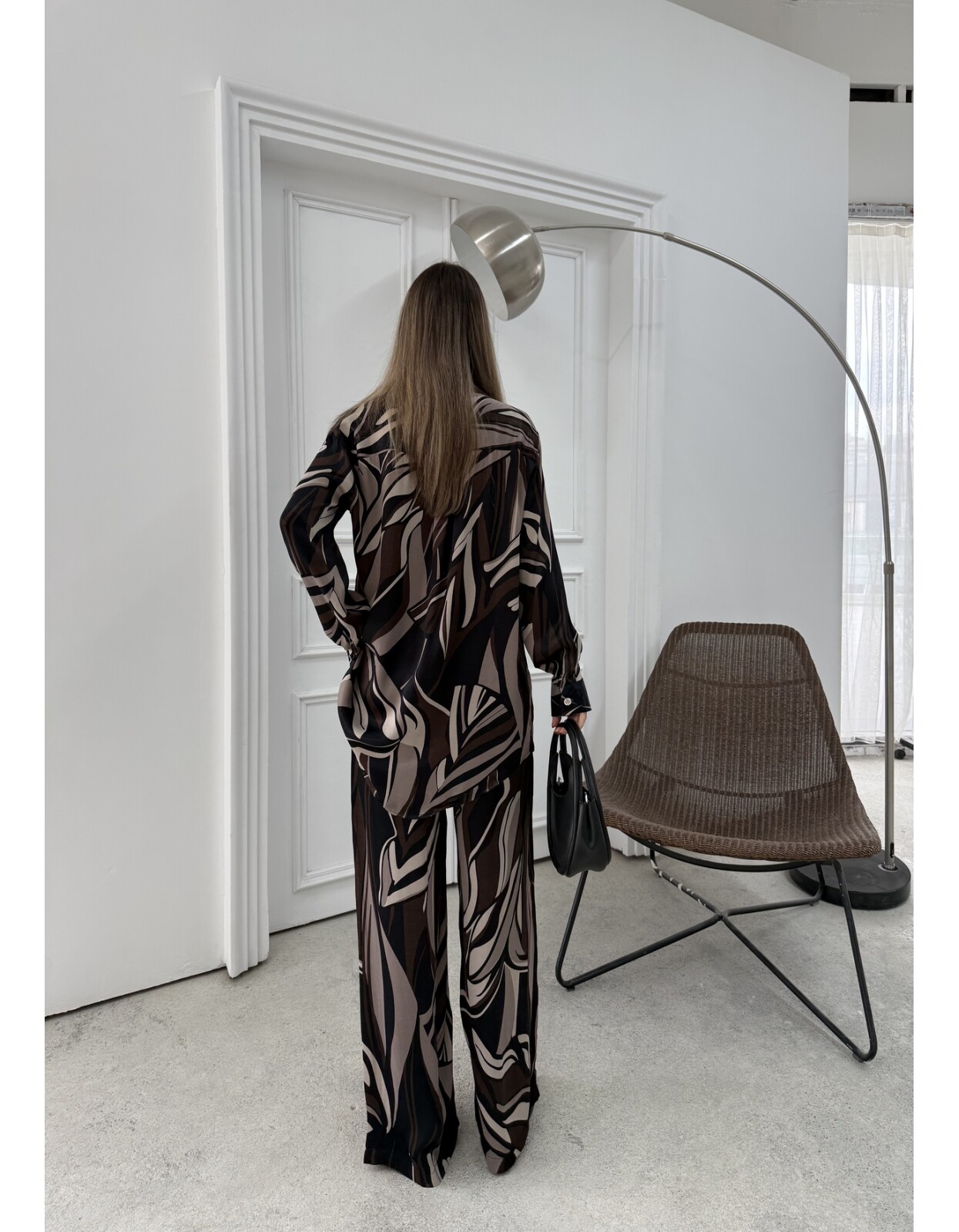 836 - Desenli Saten Takım