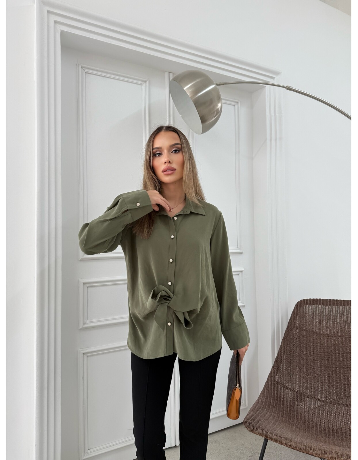 887 - Bağlamalı Tensel Gömlek