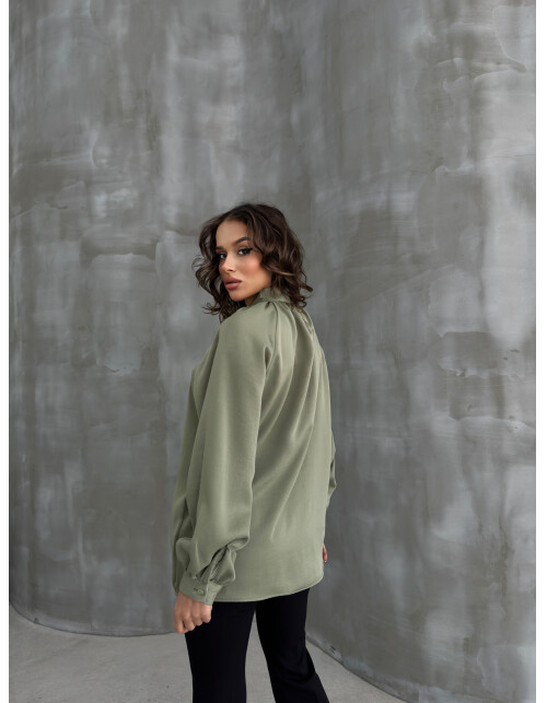 2051 - Dik Yaka Saten Bluz