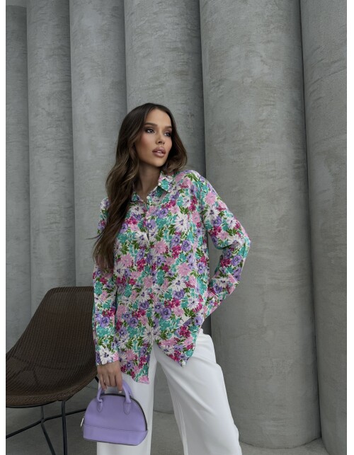 620 - Desenli Viskon Gömlek