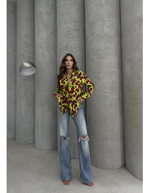 620 - Desenli Viskon Gömlek