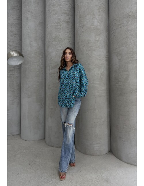 620 - Desenli Viskon Gömlek