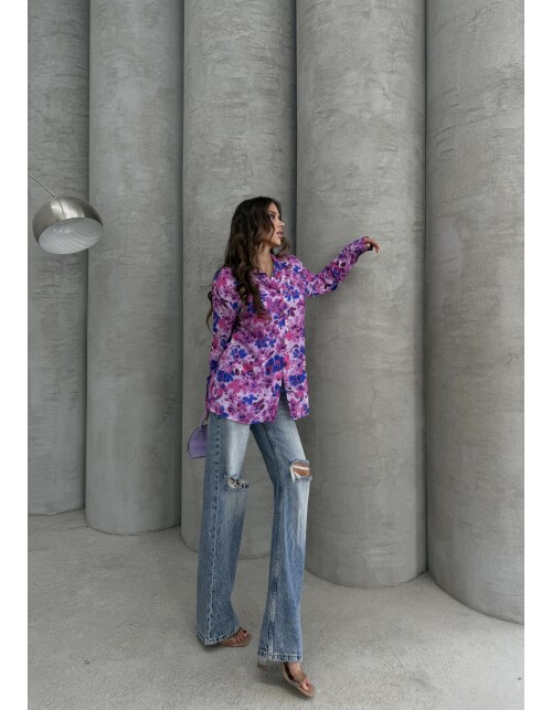 620 - Desenli Viskon Gömlek