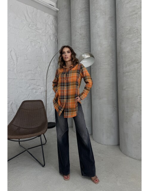 620 - Kareli Viskon Gömlek