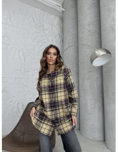 620 - Kareli Viskon Gömlek