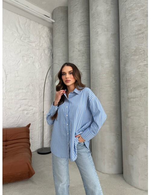 761 - Çizgili Poplin Gömlek