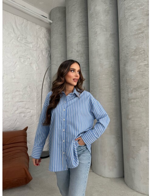 761 - Çizgili Poplin Gömlek