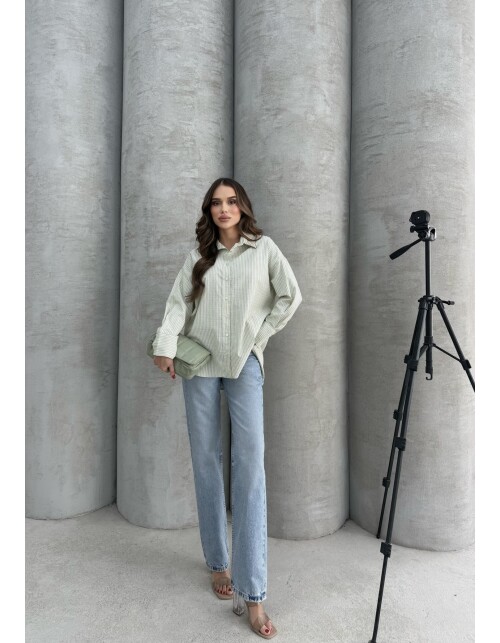 761 - Çizgili Poplin Gömlek