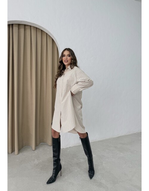 791 - Çizgili Poplin Tunik