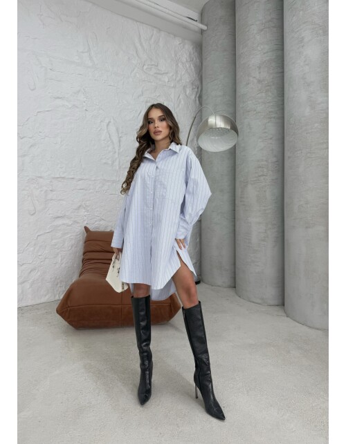 791 - Çizgili Poplin Tunik