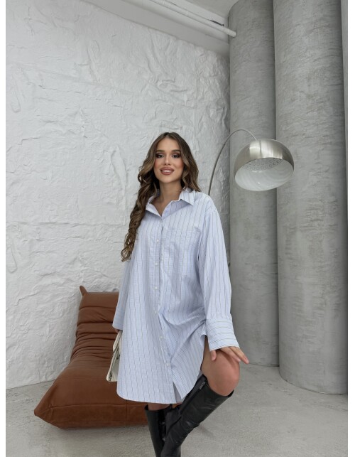 791 - Çizgili Poplin Tunik