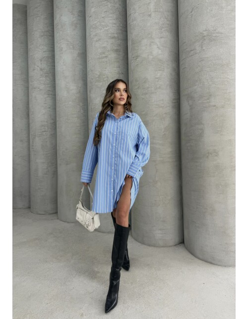 791 - Çizgili Poplin Tunik