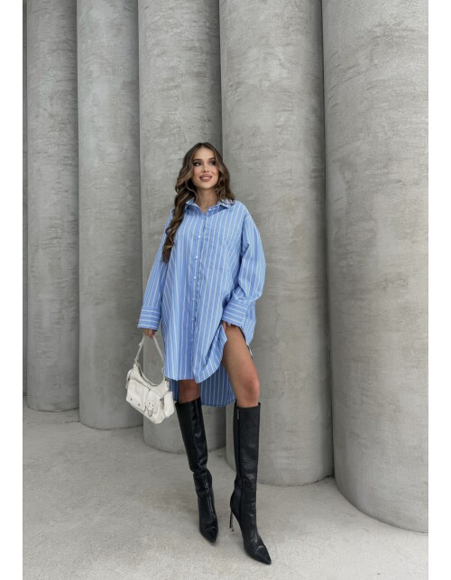 791 - Çizgili Poplin Tunik