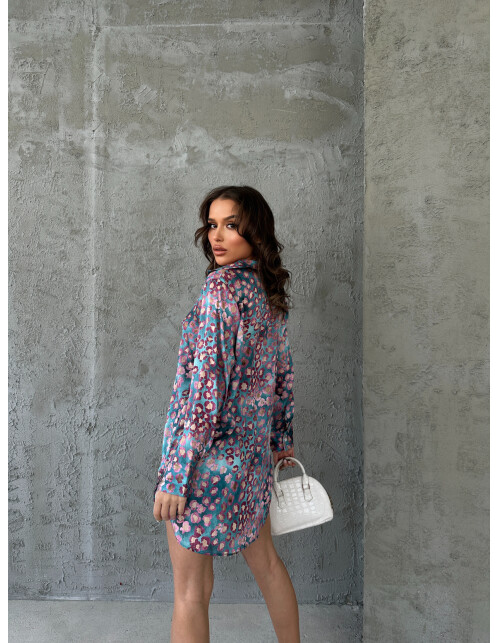 792 - Desenli Saten Gömlek