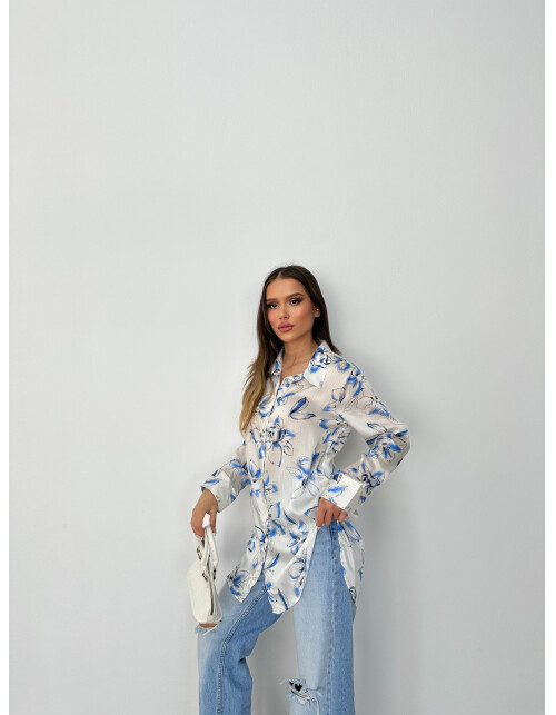 792 - Desenli Saten Gömlek