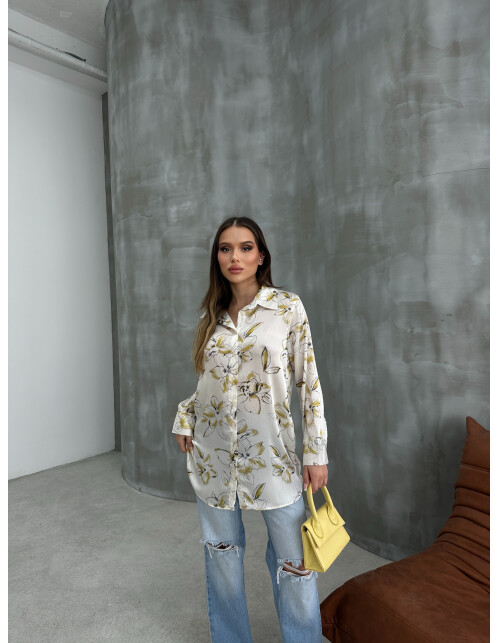 792 - Desenli Saten Gömlek