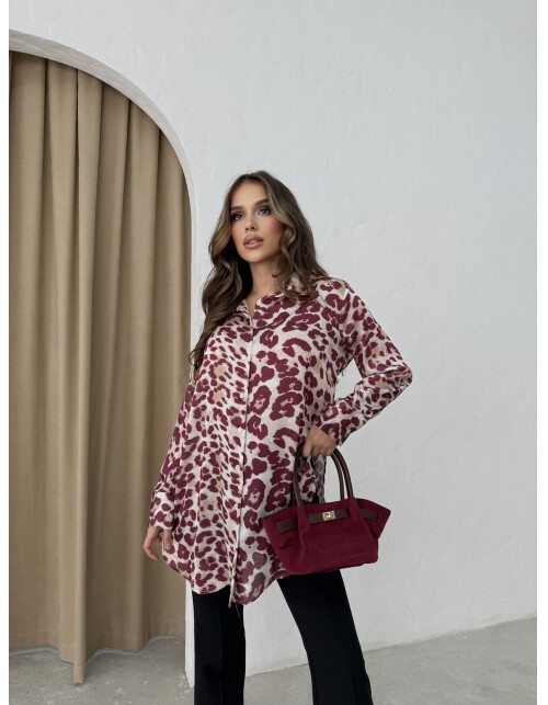 792 - Desenli Saten Gömlek