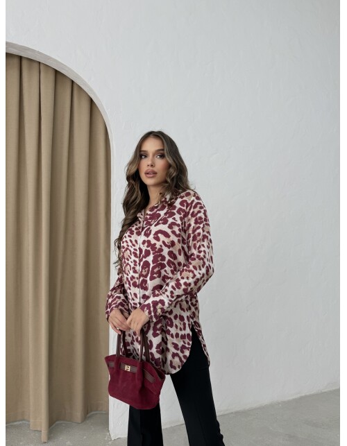 792 - Desenli Saten Gömlek