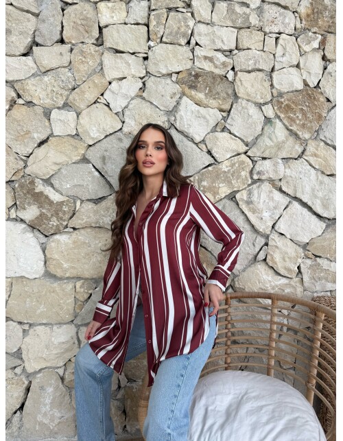 792 - Desenli Saten Gömlek