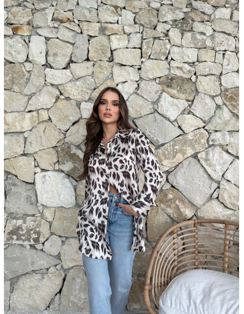 792 - Desenli Saten Gömlek