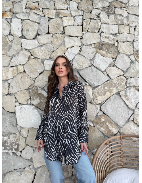 792 - Desenli Saten Gömlek