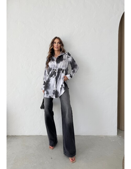 792 - Desenli Saten Gömlek