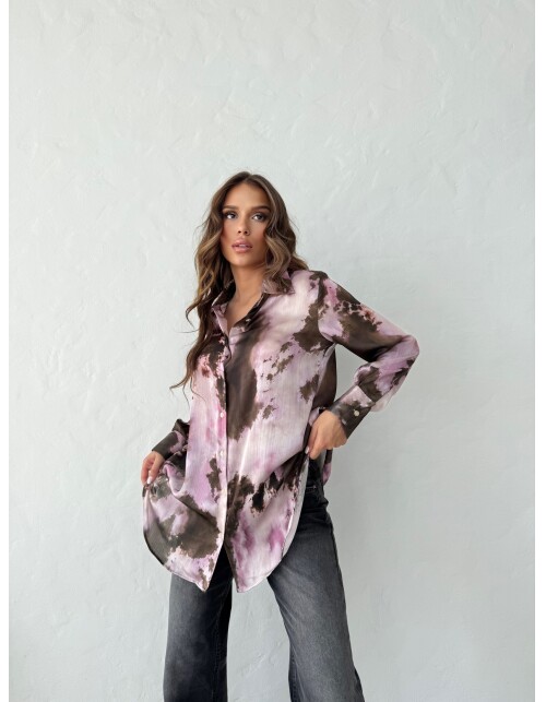 792 - Desenli Saten Gömlek