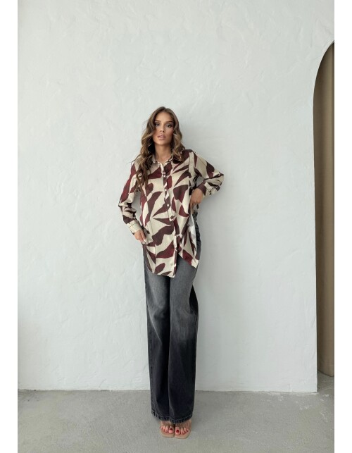 792 - Desenli Saten Gömlek