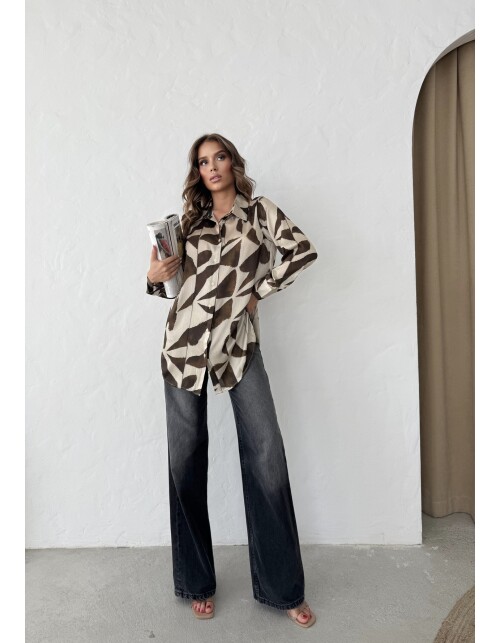 792 - Desenli Saten Gömlek