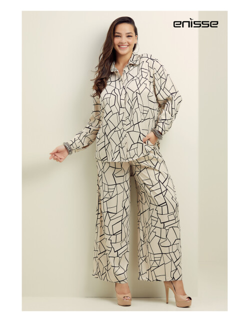 836 - Battal Desenli Saten Takım