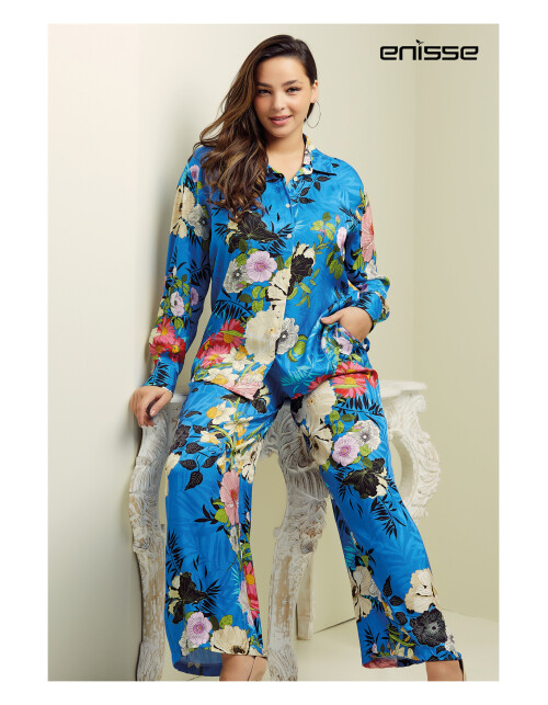 836 - Battal Desenli Saten Takım