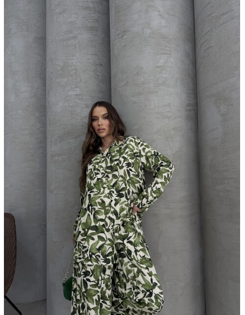 836 - Desenli Floş Saten Takım