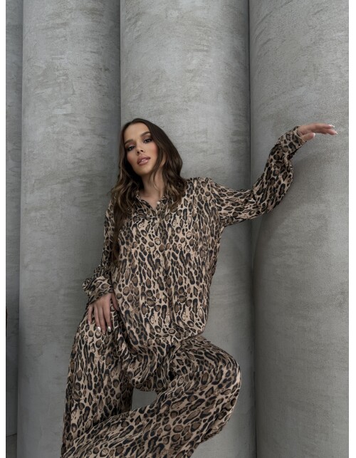 836 - Desenli Floş Saten Takım