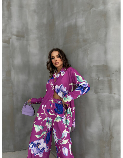 836 - Desenli Saten Takım