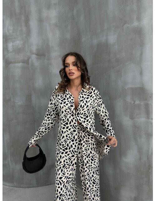 836 - Desenli Saten Takım