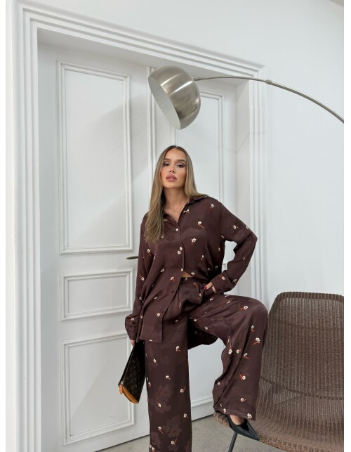 836 - Desenli Saten Takım