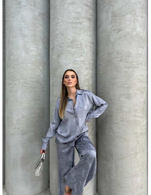 836 - Jakarlı Saten Takım