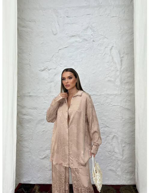 836 - Jakarlı Saten Takım