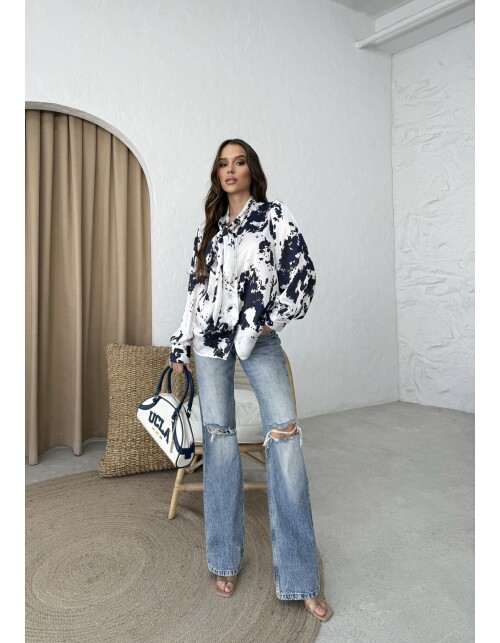 853 - Kravatlı Saten Gömlek