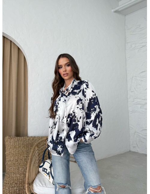 853 - Kravatlı Saten Gömlek