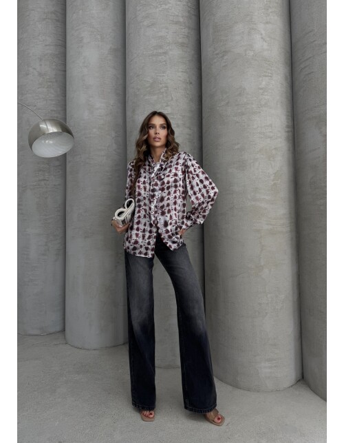 853 - Kravatlı Saten Gömlek