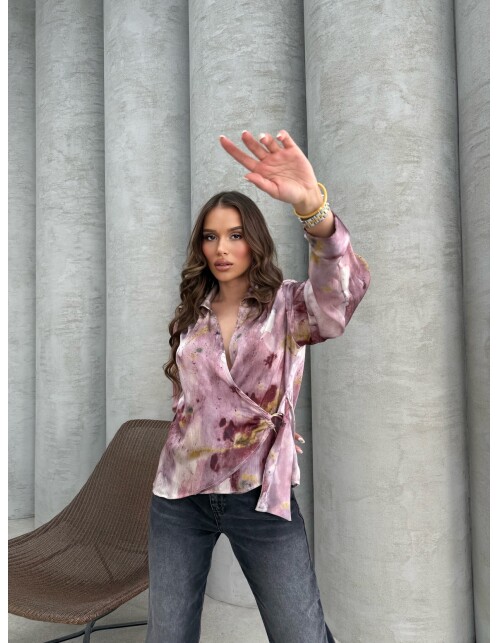 866 - Tokalı Saten Gömlek