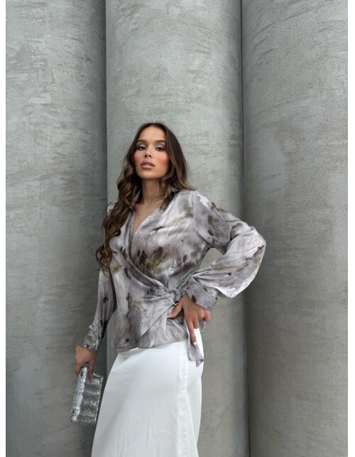 866 - Tokalı Saten Gömlek