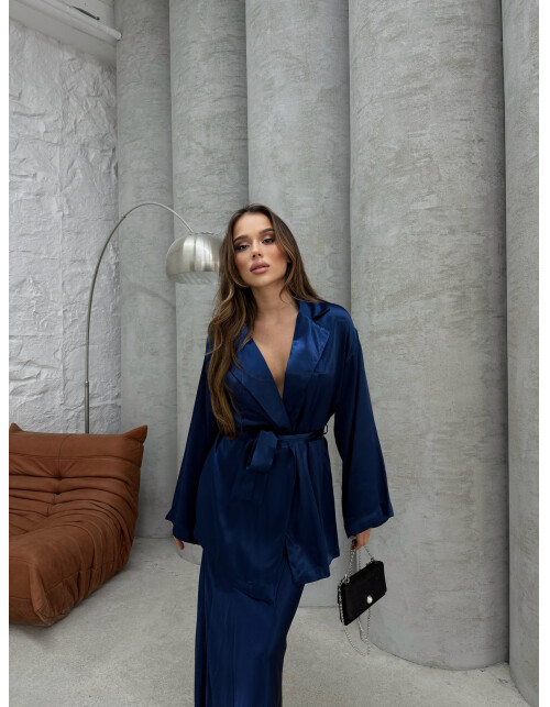 867 - Etekli Düz Saten Takım