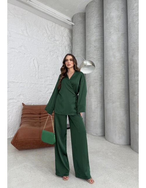 869 - Kruvaze Yandan Bağlamalı Saten Takım