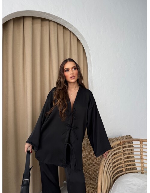 870 - Bağlamalı Saten Takım