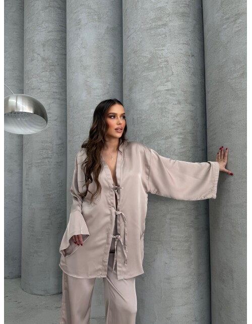 870 - Bağlamalı Saten Takım