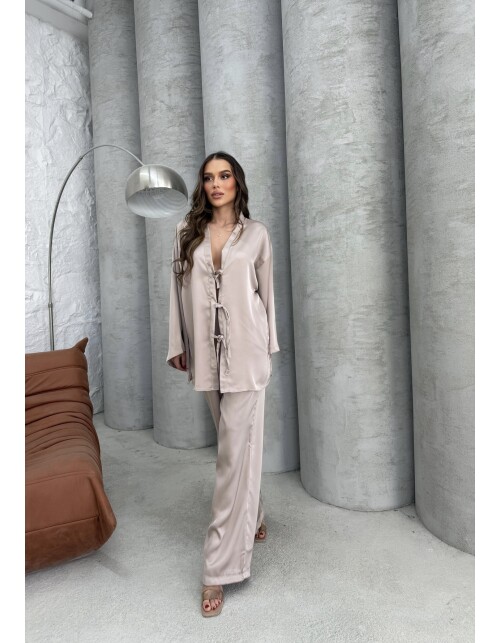 870 - Bağlamalı Saten Takım