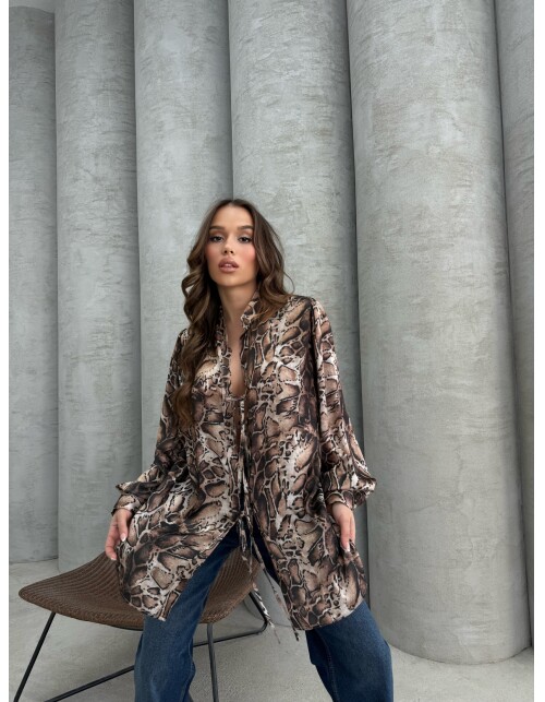 877 - Üç Bağcıklı Saten Gömlek